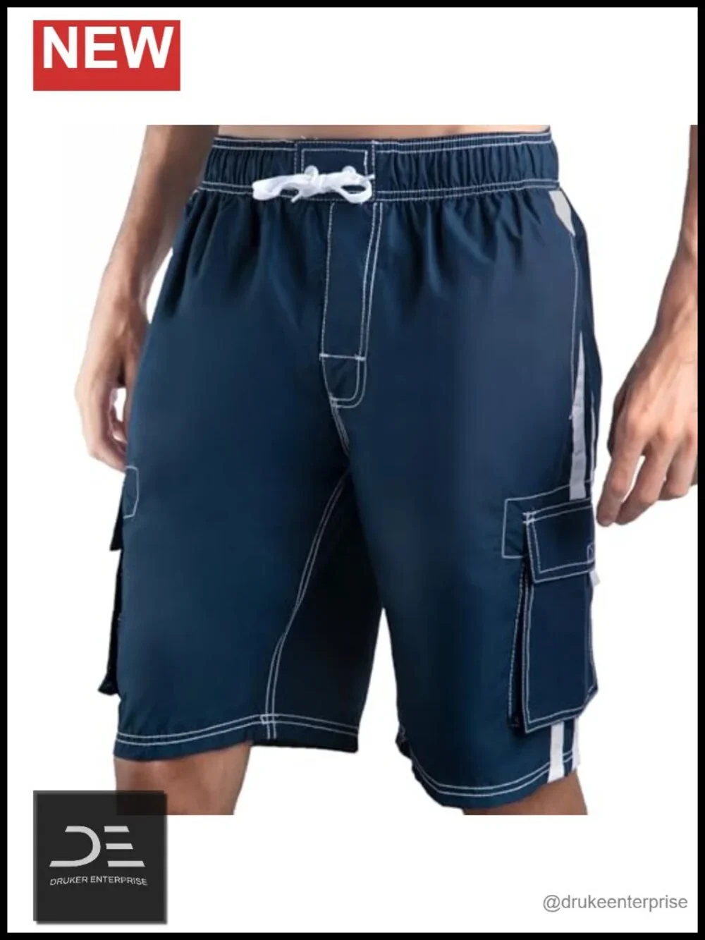 UPF 50+ Quick Dry Microfiber Swim Trunks with Mesh Lining